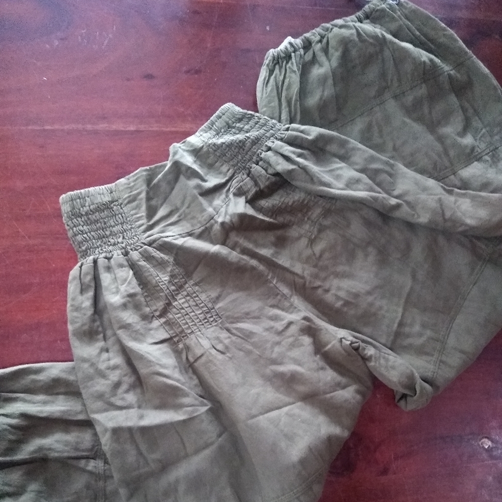 Wide legged cotton yoga pants